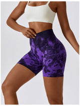 BEAUTIFUL I AM Tie Dye Wide Waistband Active Wear Sports Shorts