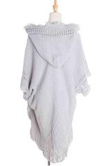 BEAUTIFUL I AM Fringe Hem Hooded Poncho