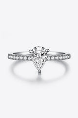 BEAUTIFUL I AM 1 Carat Moissanite Jewelry 925 Sterling Silver Side Stone Ring