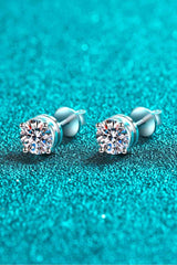 BEAUTIFUL I AM 2 Carat Moissanite Jewelry Rhodium-Plated Stud Earrings