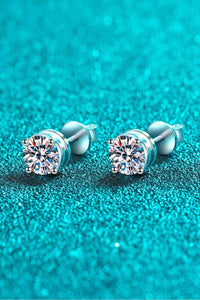 BEAUTIFUL I AM 2 Carat Moissanite Jewelry Rhodium-Plated Stud Earrings