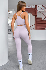 BEAUTIFUL I AM Tank Cropped Active Wear Top and Pants Set