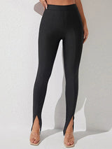 BEAUTIFUL I AM High Waist Slit Skinny Pants