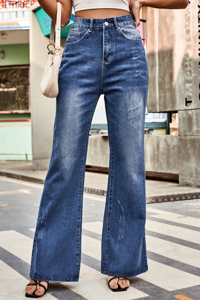 BEAUTIFUL I AM Buttoned Loose Fit Jeans with Pockets