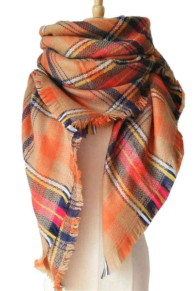 BEAUTIFUL I AM Plaid Imitation Cashmere Scarf