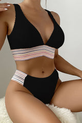 BEAUTIFUL I AM Contrast Textured High Cut Swim Set