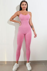 BEAUTIFUL I AM Adjustable Spaghetti Strap Active Wear Jumpsuit