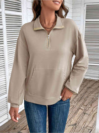 BEAUTIFUL I AM Half Zip Sweatshirt with Pocket