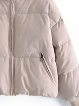 BEAUTIFUL I AM Zip Up Drawstring Winter Jacket Coat with Pockets