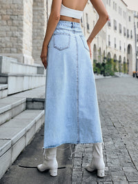 BEAUTIFUL I AM Raw Hem Denim Skirt Dress