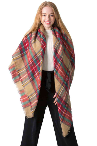 BEAUTIFUL I AM Plaid Imitation Cashmere Scarf