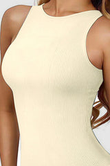 BEAUTIFUL I AM Round Neck Sleeveless Active Wear Bodysuit