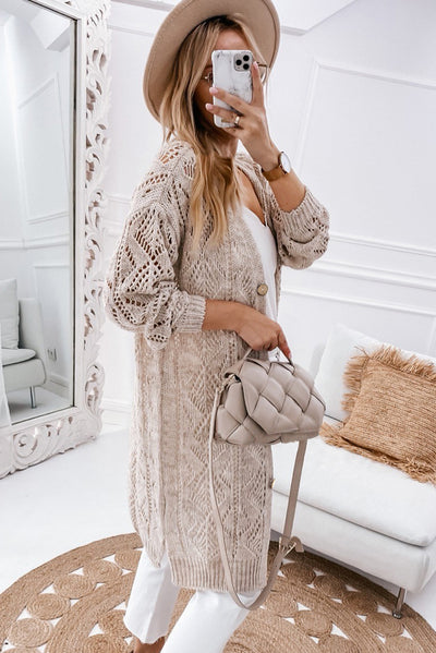 BEAUTIFUL I AM V-Neck Long Sleeve Cardigan