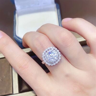 BEAUTIFUL I AM 2 Carat Moissanite 925 Sterling Silver Ring Jewelry