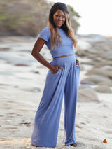 BEAUTIFUL I AM Short Sleeve T-Shirt and Wide Leg Pants Set