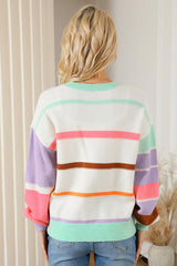 BEAUTIFUL I AM Round Neck Lantern Sleeve Sweater