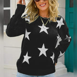 BEAUTIFUL I AM Star Pattern Round Neck Sweater