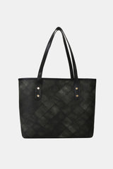 BEAUTIFUL I AM Plaid PU Leather Tote Bag