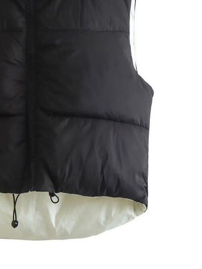 BEAUTIFUL I AM Zip Up Drawstring Reversible Jacket Vest