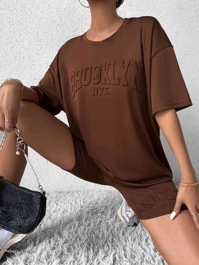 BEAUTIFUL I AM BROOKLYN NYC Graphic Top and Shorts Set