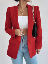 BEAUTIFUL I AM Shawl Collar Long Sleeve Blazer Jacket