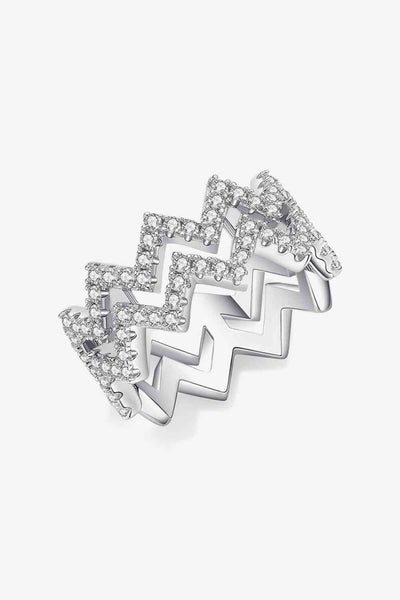 BEAUTIFUL I AM Adored Moissanite Jewelry Zigzag Stacking Rings