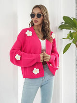 BEAUTIFUL I AM Floral Open Front Long Sleeve Cardigan