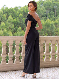 BEAUTIFUL I AM Ruched One Shoulder Pants Jumpsuit