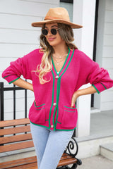 BEAUTIFUL I AM Waffle Knit V-Neck Cardigan with Pocket