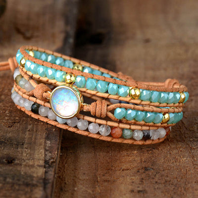 BEAUTIFUL I AM Opal Beaded Layered Jewelry Bracelet