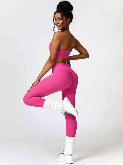 BEAUTIFUL I AM Sport Bra and Leggings Active Wear Set