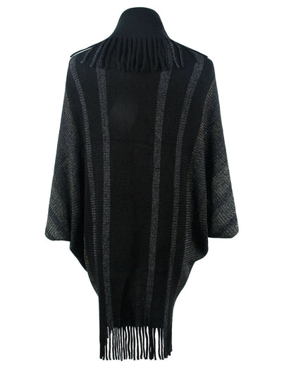 BEAUTIFUL I AM Fringe Detail Open Front Poncho