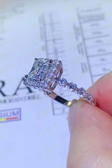 BEAUTIFUL I AM 1 Carat Moissanite Jewelry Square Ring