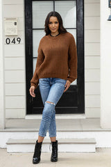 BEAUTIFUL I AM Round Neck Long Sleeve Sweater