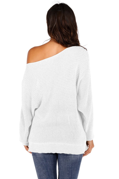 BEAUTIFUL I AM One Shoulder Dolman Sleeve Sweater