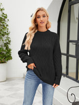 BEAUTIFUL I AM Round Neck Dropped Shoulder Sweater