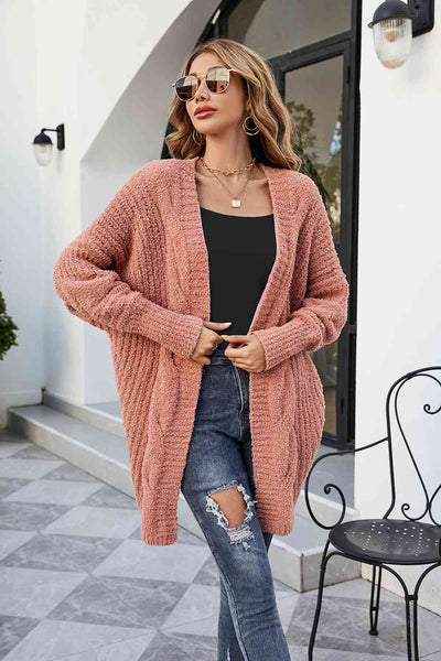 BEAUTIFUL I AM Open Front Dolman Sleeve Cardigan