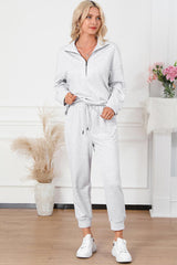 BEAUTIFUL I AM Half Zip Sweatshirt and Drawstring Sweatpants Set