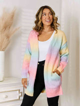 BEAUTIFUL I AM Full Size Gradient Open Front Cardigan