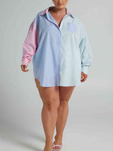 BEAUTIFUL I AM Striped Button Up Shirt and Shorts Set