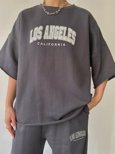 BEAUTIFUL I AM LOS ANGELES CALIFORNIA Graphic Sweatshirt and Sweatpants Joggers Set