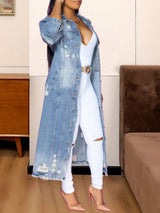 BEAUTIFUL I AM Long Sleeve Raw Hem Denim Jacket