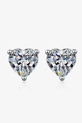 BEAUTIFUL I AM 2 Carat Moissanite Jewelry Heart-Shaped Stud Earrings