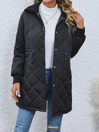 BEAUTIFUL I AM Drawstring Waist Longline Winter Jacket Coat