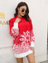 BEAUTIFUL I AM Snowflake Pattern Sweater Dress