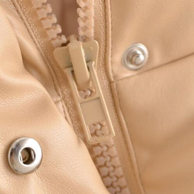 BEAUTIFUL I AM Zip-Up Drawstring Puffer Vest Jacket