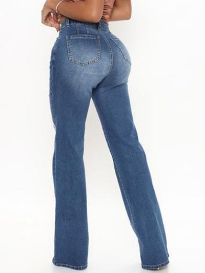 BEAUTIFUL I AM Raw Hem High Waist Jeans