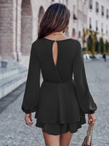 BEAUTIFUL I AM Round Neck Layered Mini Dress