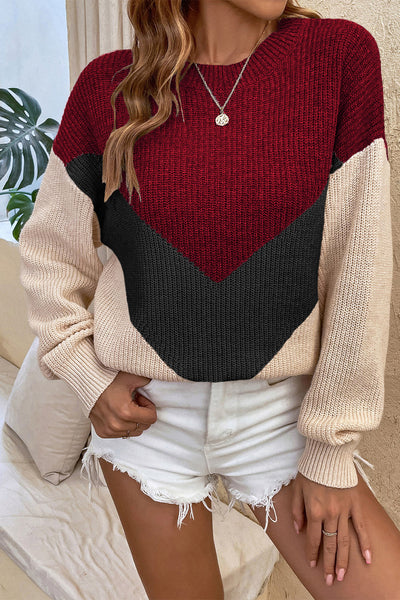 BEAUTIFUL I AM Round Neck Dropped Shoulder Sweater