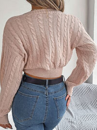 BEAUTIFUL I AM Twisted Cable-Knit V-Neck Sweater